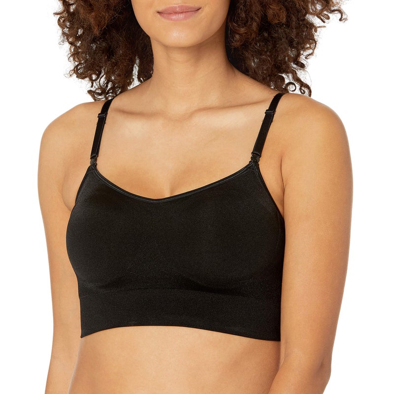 Warner's womens Easy Does It Dig-free Comfort Band With Seamless Stretch Wireless Lightly Lined Convertible Comfort Bra, Rich Black, Large US - Image 1